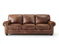 3 Sitzer Sofa Leder Braun 210x90x75 cm - Vintage Design Wohnzimmer Sofa Klassisch