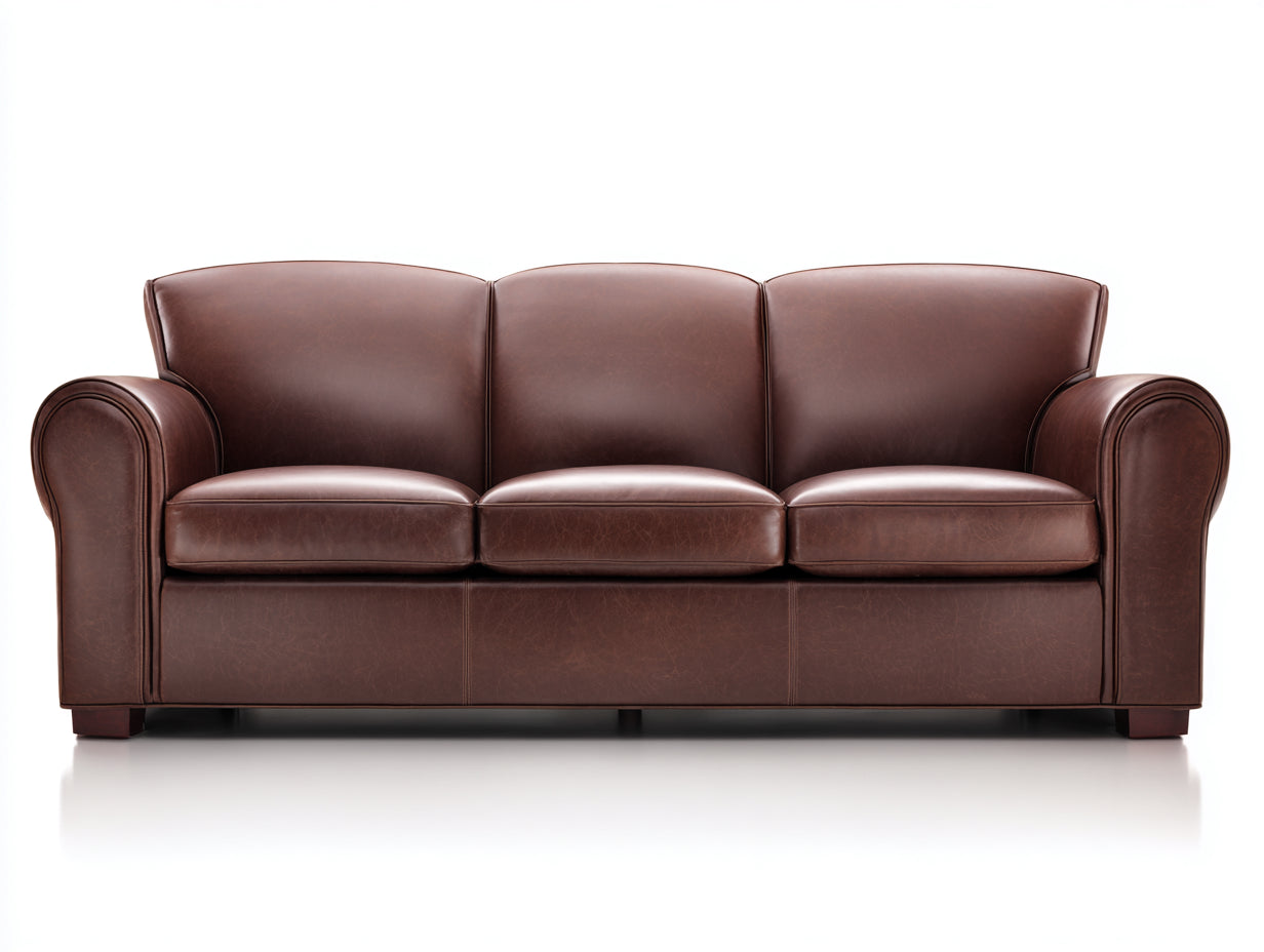 3 Sitzer Sofa - Echtleder - 210x90x85 cm - Braun - Klassisch Wohnzimmer Komfort Design