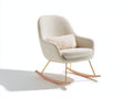 Schaukelstühle Bouclé Stoff Holz-Metall 75x80x95 cm - Beige - Modernes Design für Wohnzimmer Entspannung