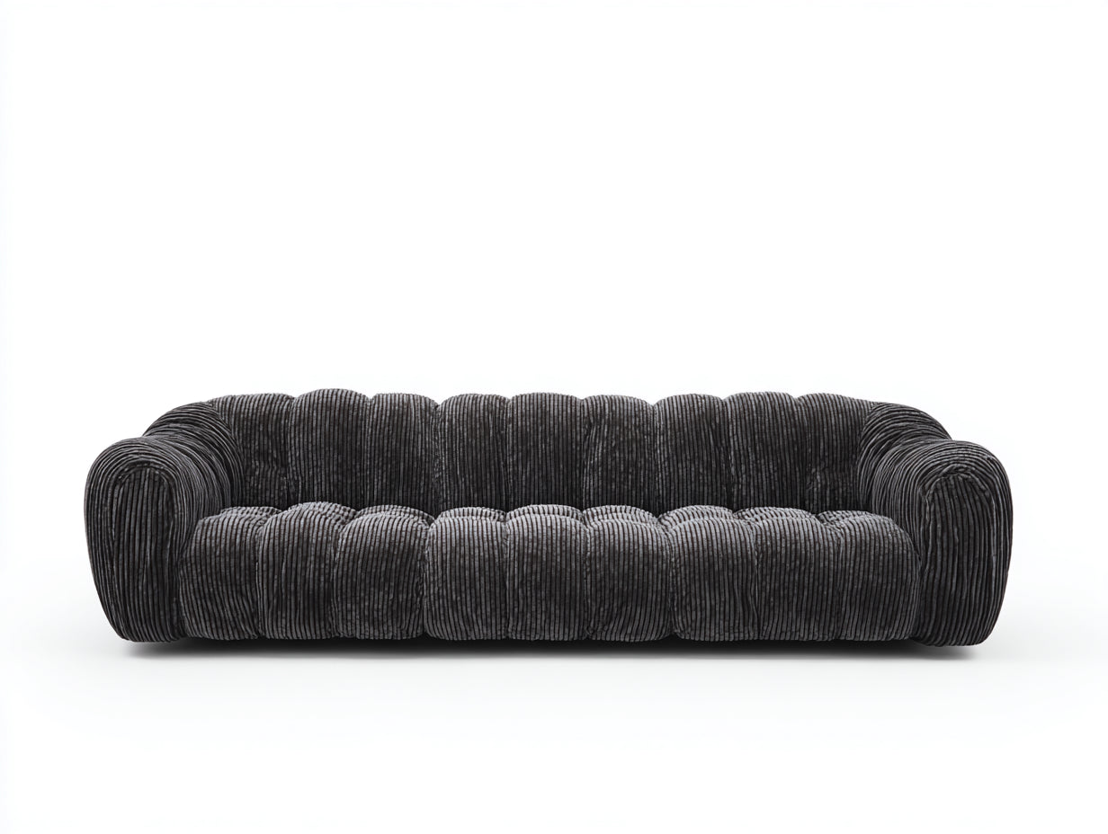 3 Sitzer Sofa Cordstoff Polstersofa 210x90x75 cm - Anthrazit - Modernes Wohnzimmer Design