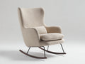 Schaukelstuhl - Bouclé Stoff Metall Holz - 72x86x101 cm - Beige Schwarz Holz - Modern Skandinavisch Wohnzimmer Entspannung
