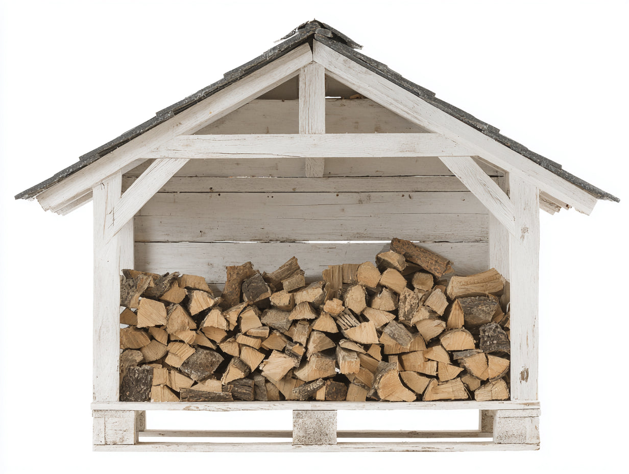 Kaminholzregal Holz Weiss-Grau mit Holzdach 160x70x170 cm Brennholzregal Feuerholzregal für Garten Terrasse