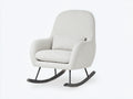 Schaukelstuhl Boucle Weiss Holz Metall 80x75x95 cm Modern Skandinavisch Design