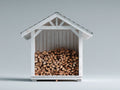 Kaminholzregal Holzlager Weiß Grau mit Dach Holzschuppen Outdoor Brennholz Aufbewahrung 180x70x170 cm