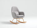 Schaukelstuhl - Bouclé Stoff Metall Holz - 70x85x100 cm - Grau Gold Holz - Modern Wohnzimmer Design