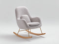 Schaukelstuhl Stoff Hellgrau Holz Metall 80x75x95 cm Modern Skandinavisch Design