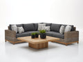 Gartensofa - Polyrattan Garten Lounge Set 280x280x82 cm - Braun Dunkelgrau - Gartensofa mit Couchtisch im modernen Design