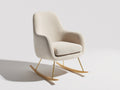 Schaukelstühle Bouclé Stoff Holz Metall 75x80x95 cm - Beige - Skandinavisches Design Wohnzimmer