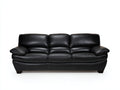3 Sitzer Sofa Schwarz Lederoptik 210x90x85 cm Wohnzimmer Couch modern elegantes Design